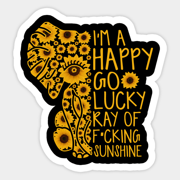 Sunshine Sunflower Positive Quote Elephant Sticker by Xonmau